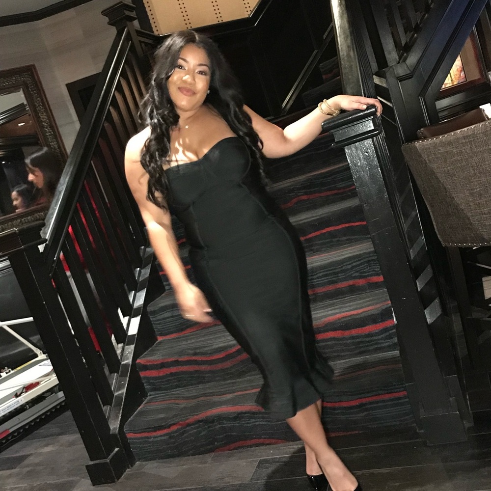 Black Bandage Midi Dress